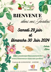 Opération : "Bienvenue dans nos jardins" du week-end des 29 & 30 juin 2024 - Affiche officielle